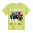 thumbnail image 1 of Kids Little Boys Girls 100 Days of School Shirt Dinosaur Print Loose Fit Tees Crew Neck Tee Shirts Short Sleeve Celebration Tops under 10, 1 of 3