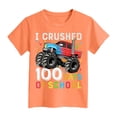 thumbnail image 1 of Kids Little Boys Girls 100 Days of School Shirt Dinosaur Print Loose Fit Tees Crew Neck Tee Shirts Short Sleeve Celebration Tops under 10, 1 of 3