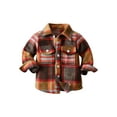 Kids Little Boys Girls Baby Long Sleeve Button Down Red Plaid Flannel