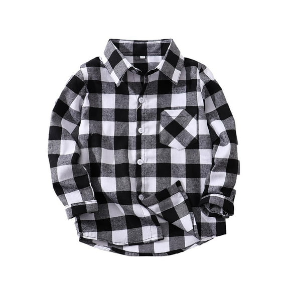 Kids Little Boys Girls Baby Red Plaid Flannel Shirt Jacket Long Sleeve Button Down Flannel Shirt Plaid Tops Girl Boy Clothes