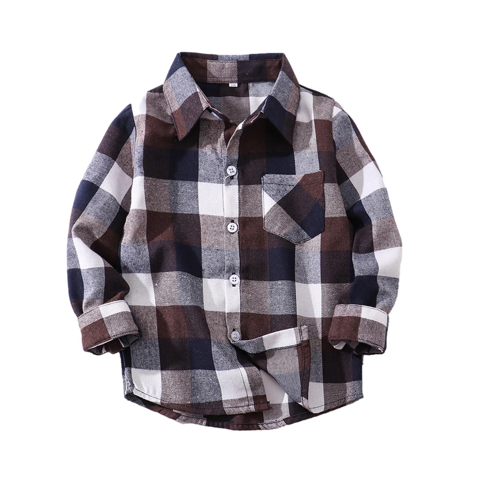 Cotton Flannel Shirt - Red/plaid - Kids