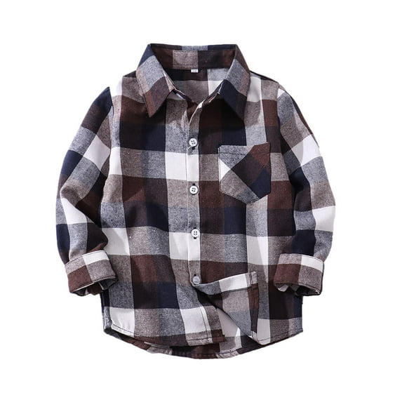 Kids Little Boys Girls Baby Red Plaid Flannel Shirt Jacket Long Sleeve Button Down Flannel Shirt Plaid Tops Girl Boy Clothes