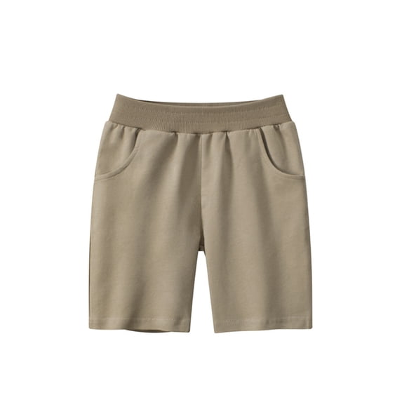 Kids Little Boys Girls Cotton Casual Shorts Solid Color Eelastic Waist Wide Leg Jogger Shorts Summer Loose Athletic Basketball Shorts with Pockets