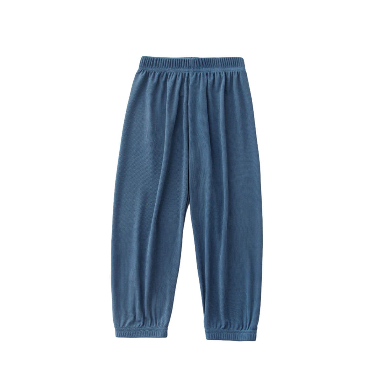 Kids Little Boys Girls Long Pants Wide Leg Elastic Waist Cotton Ankle Mosquito Pants Summer Casual Loose Thin Bloomers for 2-12 Years