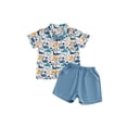 thumbnail image 1 of Kids Little Boys Shorts Clothing Set, 3 4 5 6 7 Years Short Sleeve Bow Tie Dinosaur Print Shirt with Shorts Toddler Set Summer Outfit, 1 of 9