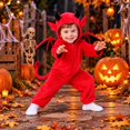 Kids Little Dress Red Halloween Dress for Girls Boys Long Sleeve Party