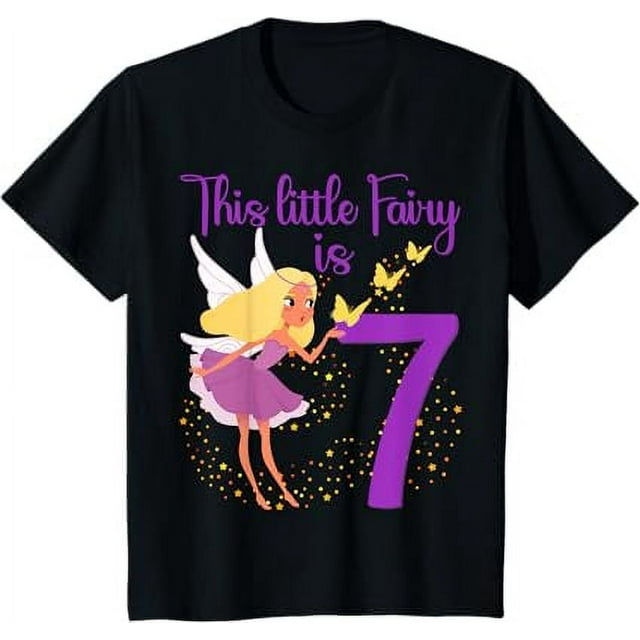 Kids Little Fairy Girl 7th Birthday 7 years old Fairy Party Theme T