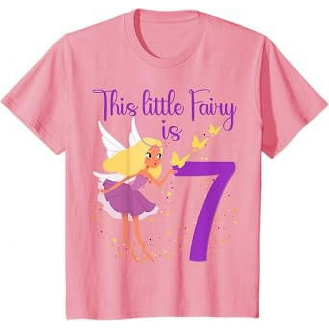 Kids Little Fairy Girl 7th Birthday 7 years old Fairy Party Theme T