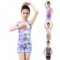 thumbnail image 1 of Kids Little Girls One-Piece Gymnastics Leotard Ballet Unitard with Shorts Quick Dry Outfi 3-12 Years, 1 of 14