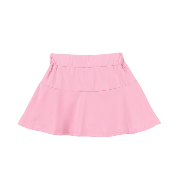 Kids Little Girls Sport Skirts Solid Color Elastic Waist Pleated Athletic Workout Skirt Summer Casual Comfy Tennis Golf Skort 1-6Y
