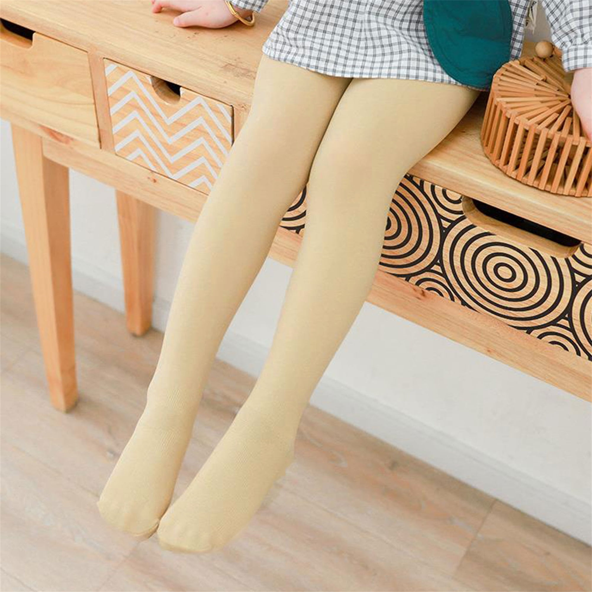 Kids Little Girls Stretch Dance Tights Casual Anti-Slip Solid Color Leggings  Footed Pantyhose 