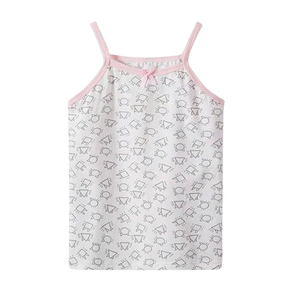 Kids Little Girls Summer Baisc Tank Tops Solid Color Spaghetti Strap Sleeveless Tees Casual Comfort Breathable Tops for 2-10 Years