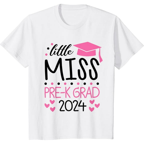 Kids Little Miss Pre-K Grad Preschool Prek Graduation 2024 T-Shirt