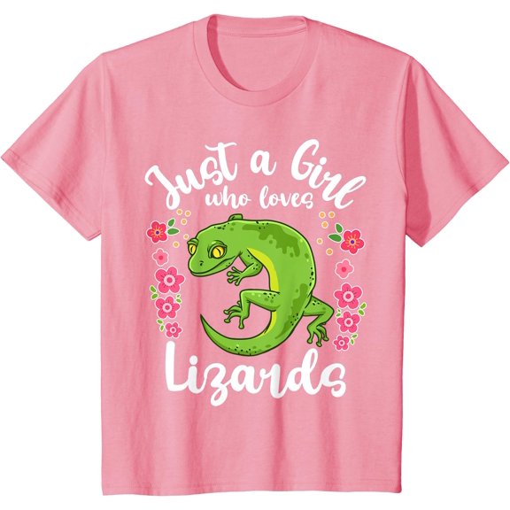 Kids Lizard Just a Girl Who Loves Lizards T-Shirt