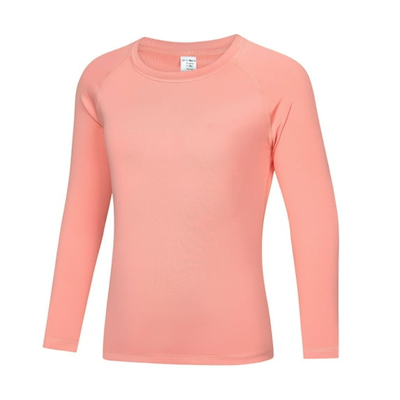 Kids Long Sleeve Athletic Shirts 4-12 Years, Uccdo Girls Boys Active Performance Dry Fit Sports Tee Shirts