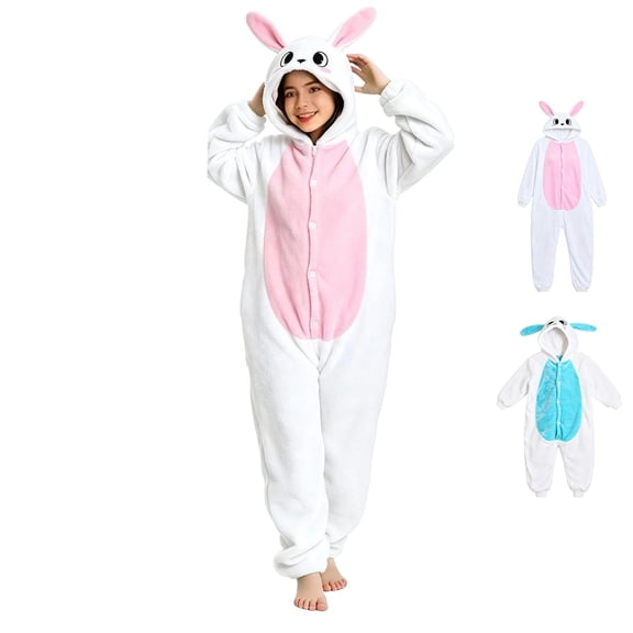 Kids Long Sleeve Bunny Jumpsuit Animal Costume Cosplay Costume Girl Halloween Costumes Size 1-10 Years