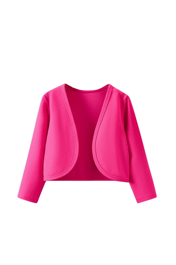 Kids Long Sleeve Cardigan Childrens Girls Bolero Shrug Baby Girl Bolero Knitted Cardigans for 4-8 Years