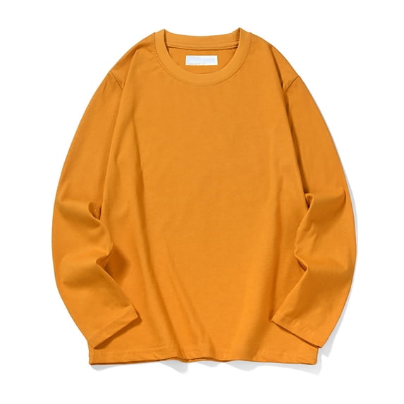 Kids Long Sleeve Crewneck Tshirt Boys Plain T-Shirt