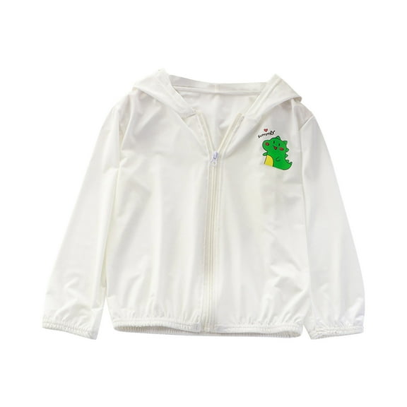 Kids Long Sleeve Hoodie Jacket Girls Sun Protection Dinosaur Lightweight Coat Boys Summer Cute Street Wear 2-3 Y