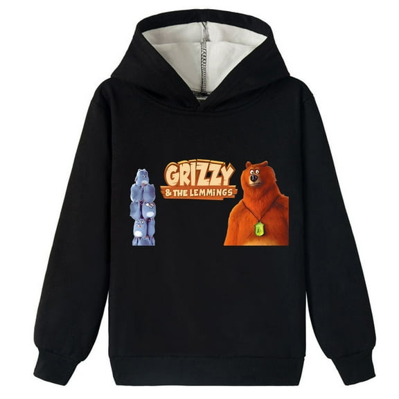 Kids Long Sleeve Pullover Hoodie,Boys Girls Grizzy and the Lemmings Brushed Sweatshirts Baggy Tops