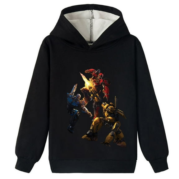 Kids Long Sleeve Pullover Hoodie,Boys Girls Transformers Brushed Sweatshirts Baggy Tops