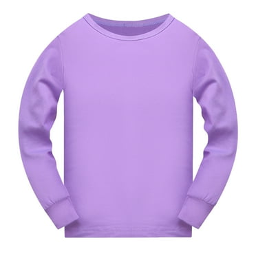 Kids Long Sleeve Shirt Girls Tee Shirts Crewneck Girls Blouse Kids Solid Color Boys Fall Shirts for Teen Girls 7-8 Years