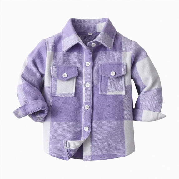 Kids Long Sleeve Shirts Baby Button Down Jacket Loose Fit Unisex Toddler Coat Outwear,Button Down Jacket 4-5 Years