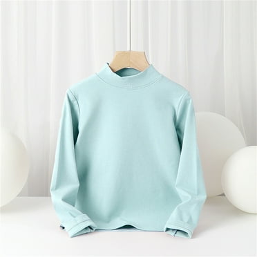 Kids Long Sleeve Shirts Girls Basic Tee Shirts Crewneck Girls Blouse Kids Collar Print Toddler Tops for Girls Size 5-6 Years