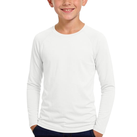 Kids Long Sleeve Shirts UPF Protection Crewneck T-Shirt Baseball Soccer Undershirt Quick Dry Athletic Tops