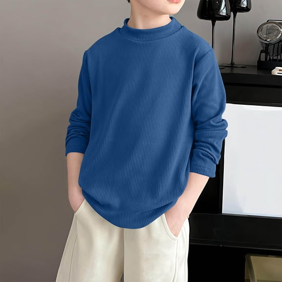 Kids Long Sleeve T-Shirt Pajama Top Round Neck Soft Breathable Comfortable Daily Wear for Boys and Girls