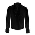 thumbnail image 1 of Kids Long Sleeve Tops Solid Color Shirts Cute Crewnecks Dressy Casual Blouses Clothes For Boys Girls Black M, 1 of 3