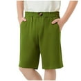 thumbnail image 1 of Kids Loose Bermuda Boys Girls Summer Wide Leg Casual Cropped Pants Elastic Waist Button Athletic Trousers 5T, 1 of 7