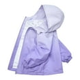 thumbnail image 1 of Kids Loose Outerwear New Girls Rain Jacket Lightweight Waterproof Toddler Kids Cotton Raincoat Hooded Casual Outerwear Purple 3 Years, 1 of 6