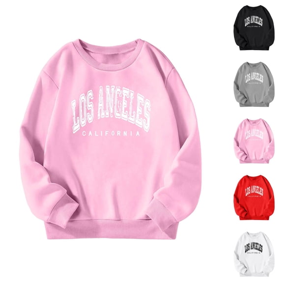 Kids Los Angeles Sweatshirts Fashion Long Sleeve Crewneck Graphic Sweatshirt for Boys Girls Children Pullover Tops