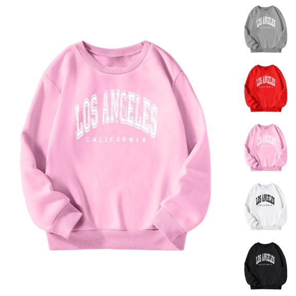 Kids Los Angeles Sweatshirts Long Sleeve Fashion Crewneck Graphic Sweatshirt for Boys Girls Children Pullover Tops
