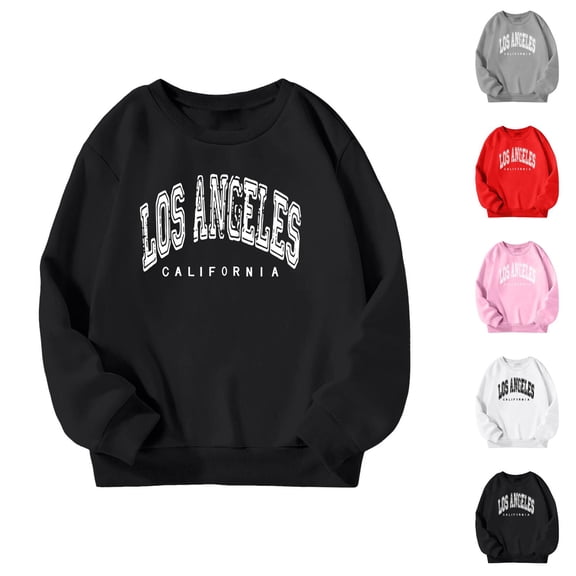 Kids Los Angeles Sweatshirts Long Sleeve Fashion Crewneck Graphic Sweatshirt for Boys Girls Children Pullover Tops