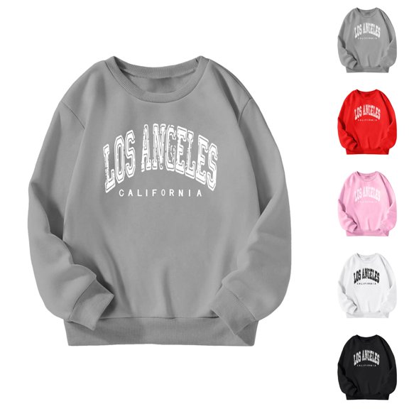 Kids Los Angeles Sweatshirts Long Sleeve Fashion Crewneck Graphic Sweatshirt for Boys Girls Children Pullover Tops