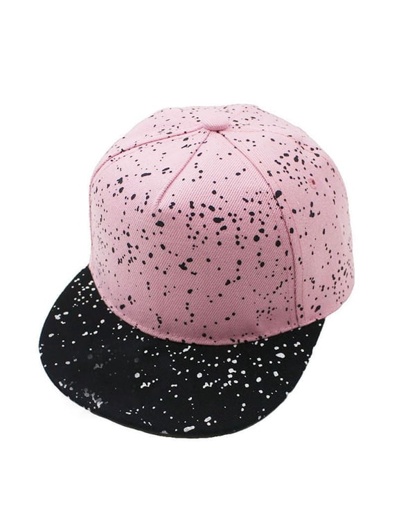 Kids Low Profile Baseball Cap Graffiti Dot Print Flat Bill Brim Trucker Dad Hat
