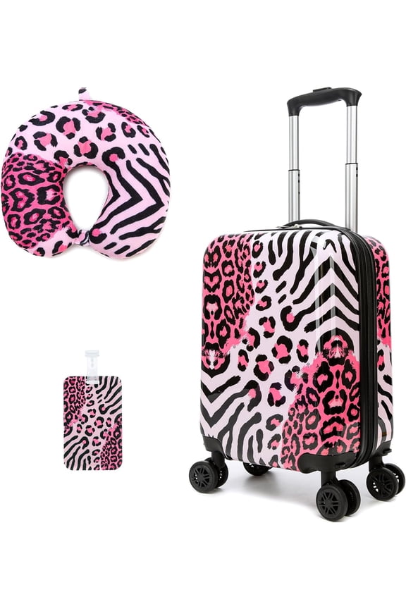 Kids Luggage Sets 5 Piece Suitcases for Girls Women with Wheels Hardshell Suitcase with Travel Pillow Airline Approved 16 Inch