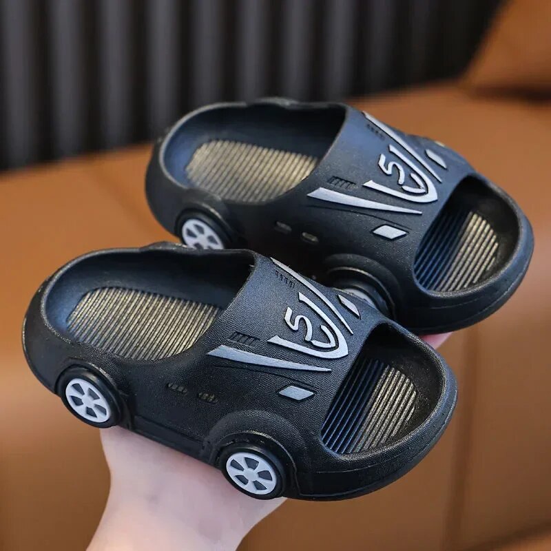 Kids Luminous Slippers Summer Indoor Cartoon Car Girls Shoes Soft Anti ...