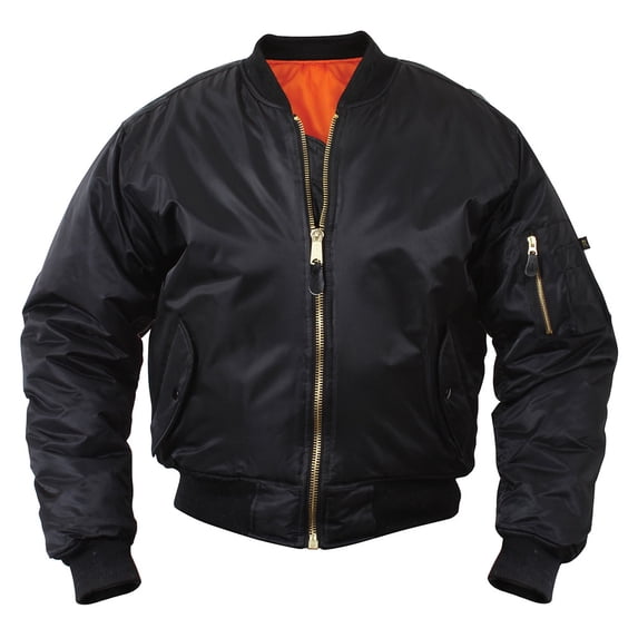 Kids MA-1 Flight Jacket - Size X-Large Black