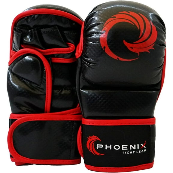 Kids MMA Gloves, Gear for Boxing, Sparring, MMA, Mixed Martial Arts Sports, Taekwondo. Karate, Junior Training Glove, Kids Sizes X-Small, Small, Medium, Large, Gloves in Black and White