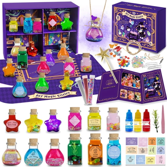Kids Magic Potion Craft Kit, DIY Science Set for Ages 6+, Halloween Creative Play