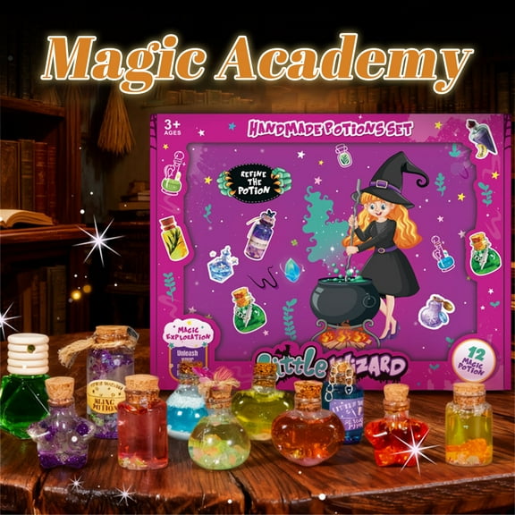 Kids Magic Potion DIY Set - Handmade Witchcraft Potion Bottles Kit, 12/16 Pcs Magical Academy Craft Set for Children