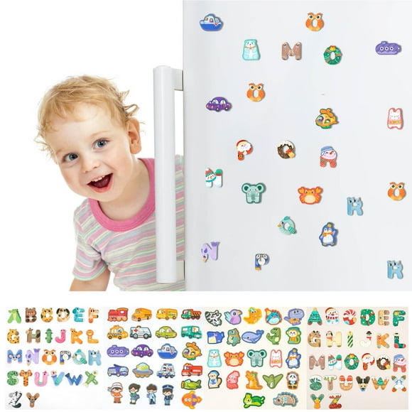 Kids Magnetic Alphabet Puzzle - 26 Letters Refrigerator Stickers for Early Learning, Educational Toy for Toddlers, Interactive Parent-Child Word Spelling Game, Portable & Durable