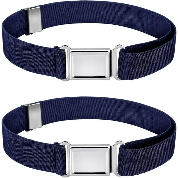 Kids Magnetic Belt Boys Adjustable Elastic Belt with Magnetic Buckle for Toddlers Girls-Navy Blue