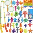 thumbnail image 1 of Kids Magnetic Fishing Pool Toys Game - Water Table Bathtub Party Toy with Pole Rod Net Floating Fish Toddler Color Ocean Animals, 1 of 7