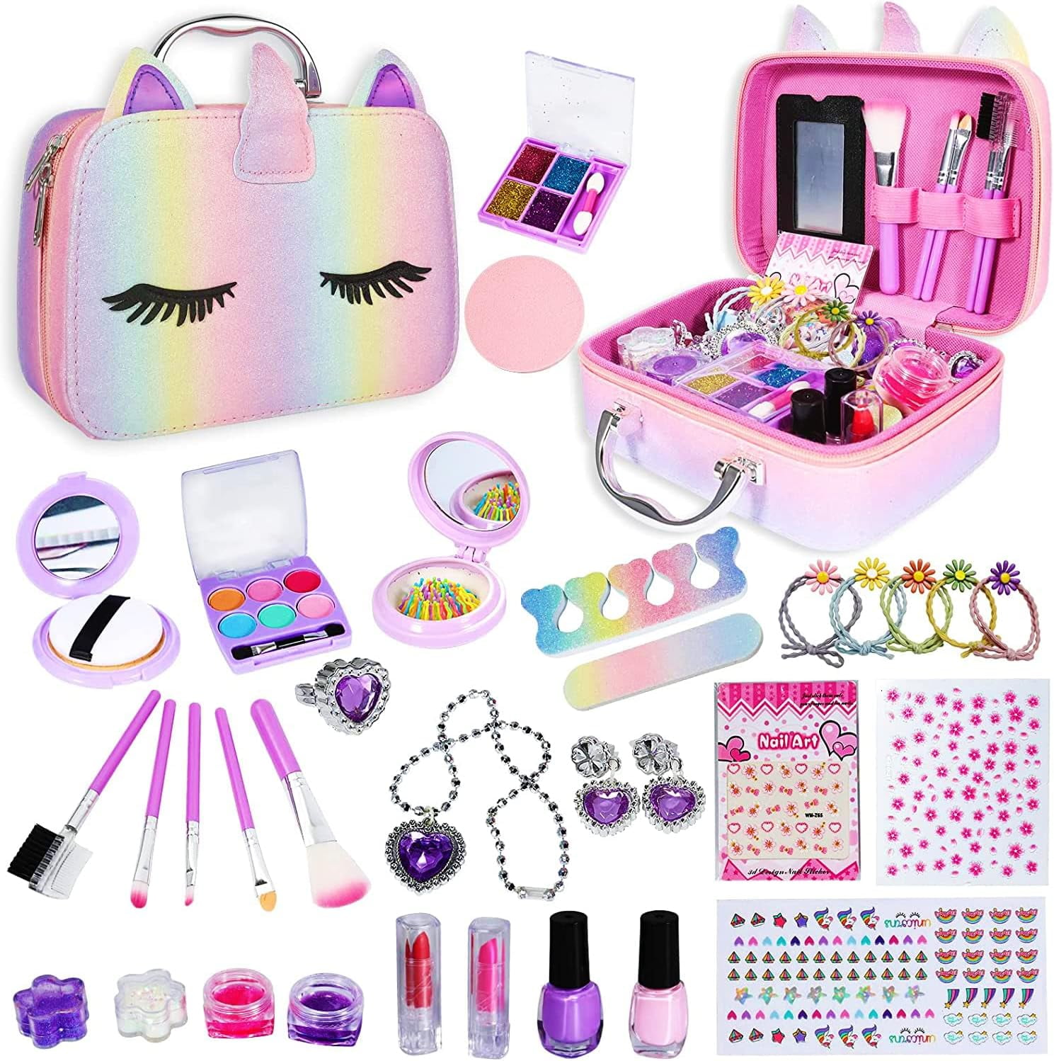 Kids Makeup Kit for Girl Toys, 36PCS Washable Unicorn Little Girls ...