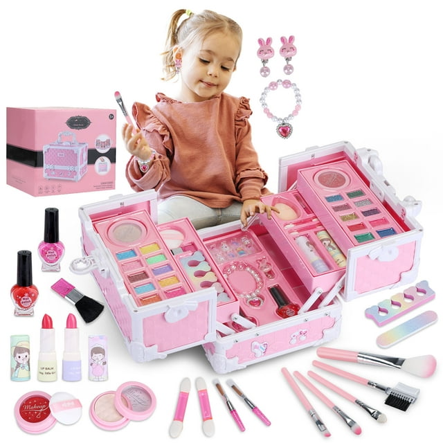 Kids Makeup Kit for Girl Toys - 47 PCS Toys for Girls,Real Washable ...
