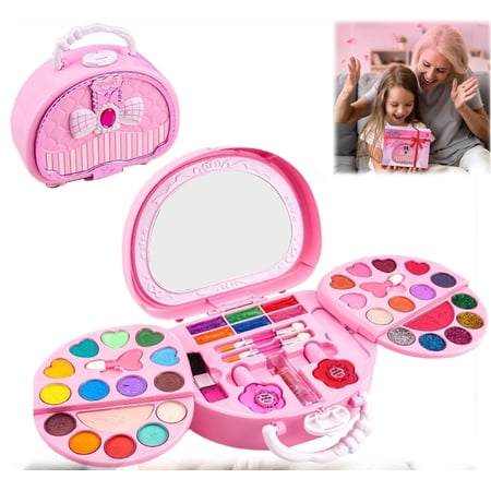 Kids Makeup Kit for Girl,Washable Makeup Set for Little Girls, Real Cosmetic Set,Children Makeup Sets Christmas & Birthday Gift Age 3 4 5 6 7 8 9+ Year Old Kids Toddler Toys,Pink